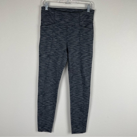Athleta Gray Space Dye High Waist Metro Athletic Athleisure Leggings Size Medium - Picture 1 of 7